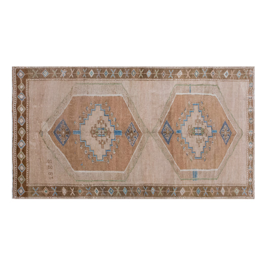 Antique Turkish Oushak Rug 205x362 cm (6'9" x 11'10")