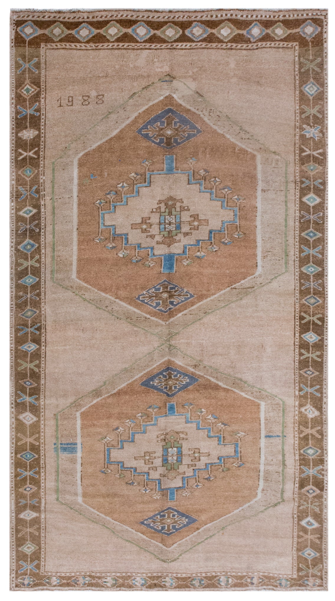 Antique Turkish Oushak Rug 205x362 cm (6'9" x 11'10")
