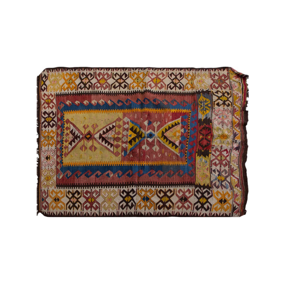 Antique Turkish Rug, 4.5 x 3.7 ft, 137 x 110 cm