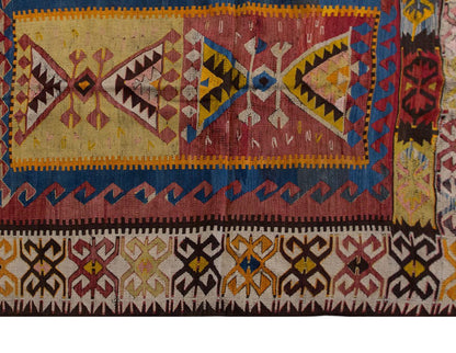 Antique Turkish Rug, 4.5 x 3.7 ft, 137 x 110 cm