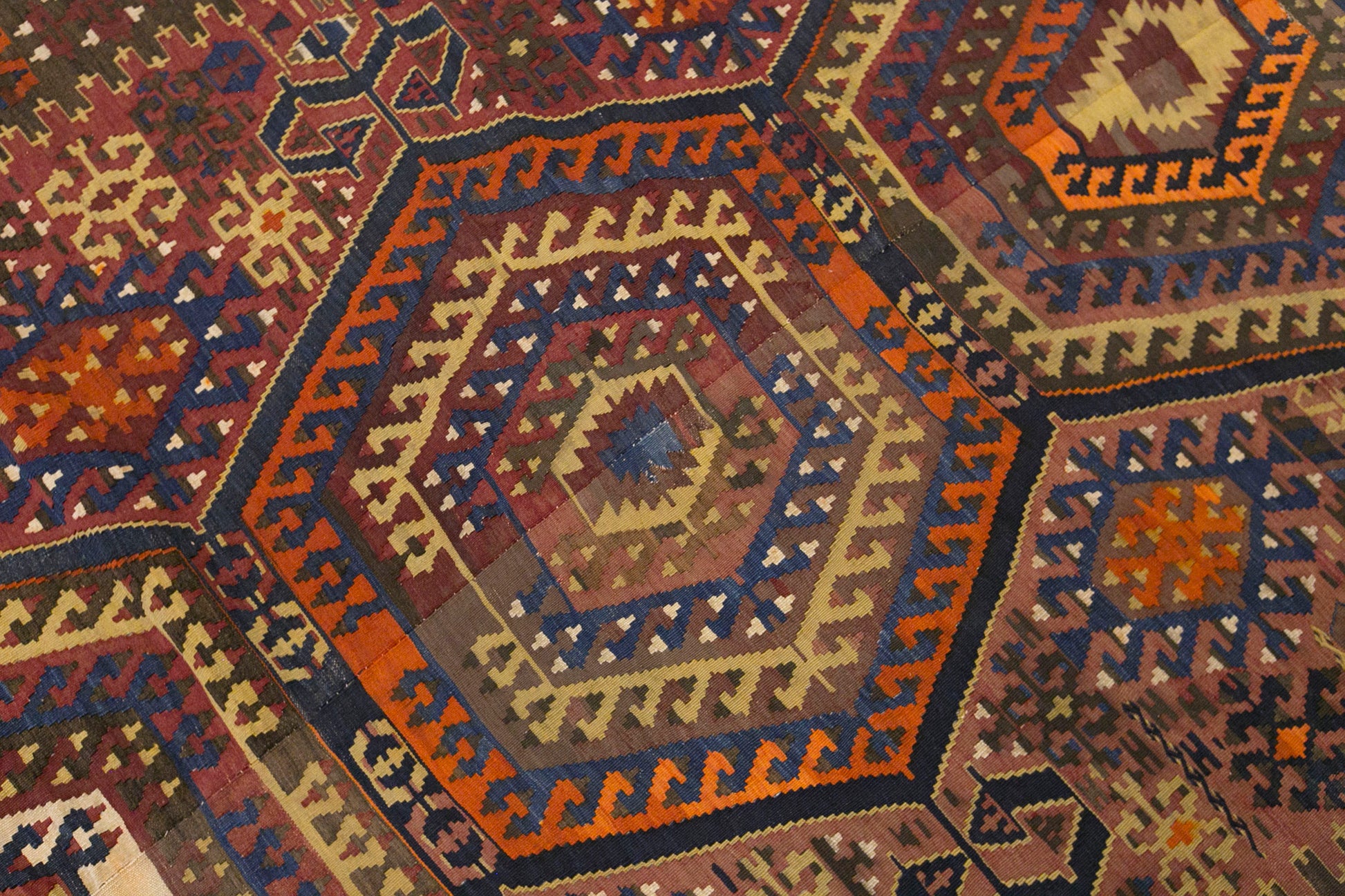 Antique Western Anatolian Turkish Kilim Rug, 5.6 x 11.5 ft, 172 x 350 cm, 100 Year Old Handwoven Wool Kilim