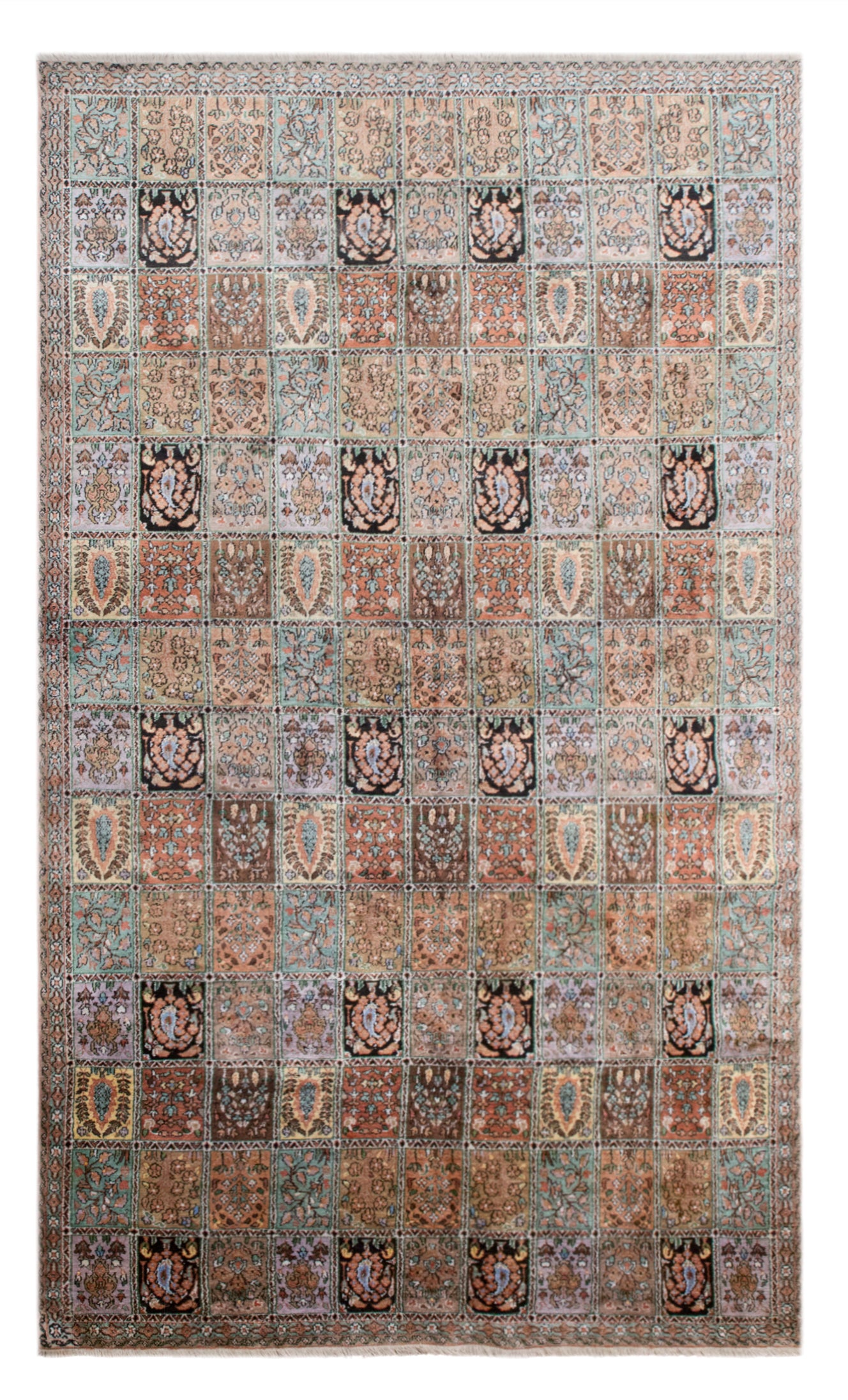 Authentic Artificial Silk Cotton and Silk Combination Flosh Rug, 150x263 cm (4.9x8.6 ft)
