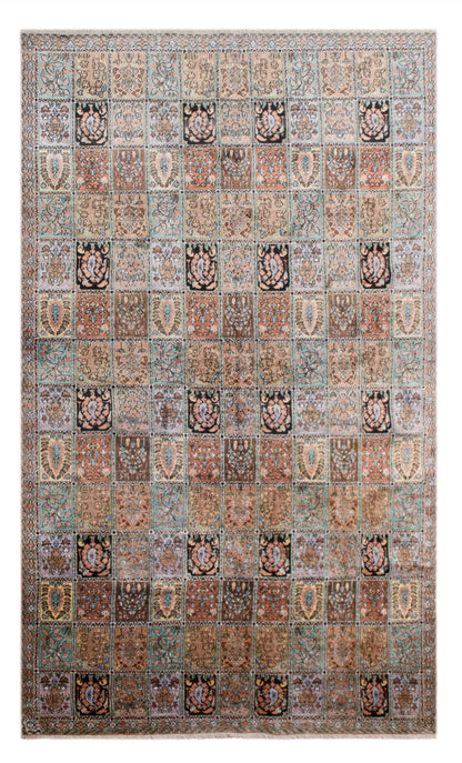 Authentic Artificial Silk Cotton and Silk Combination Flosh Rug, 150x263 cm (4.9x8.6 ft)