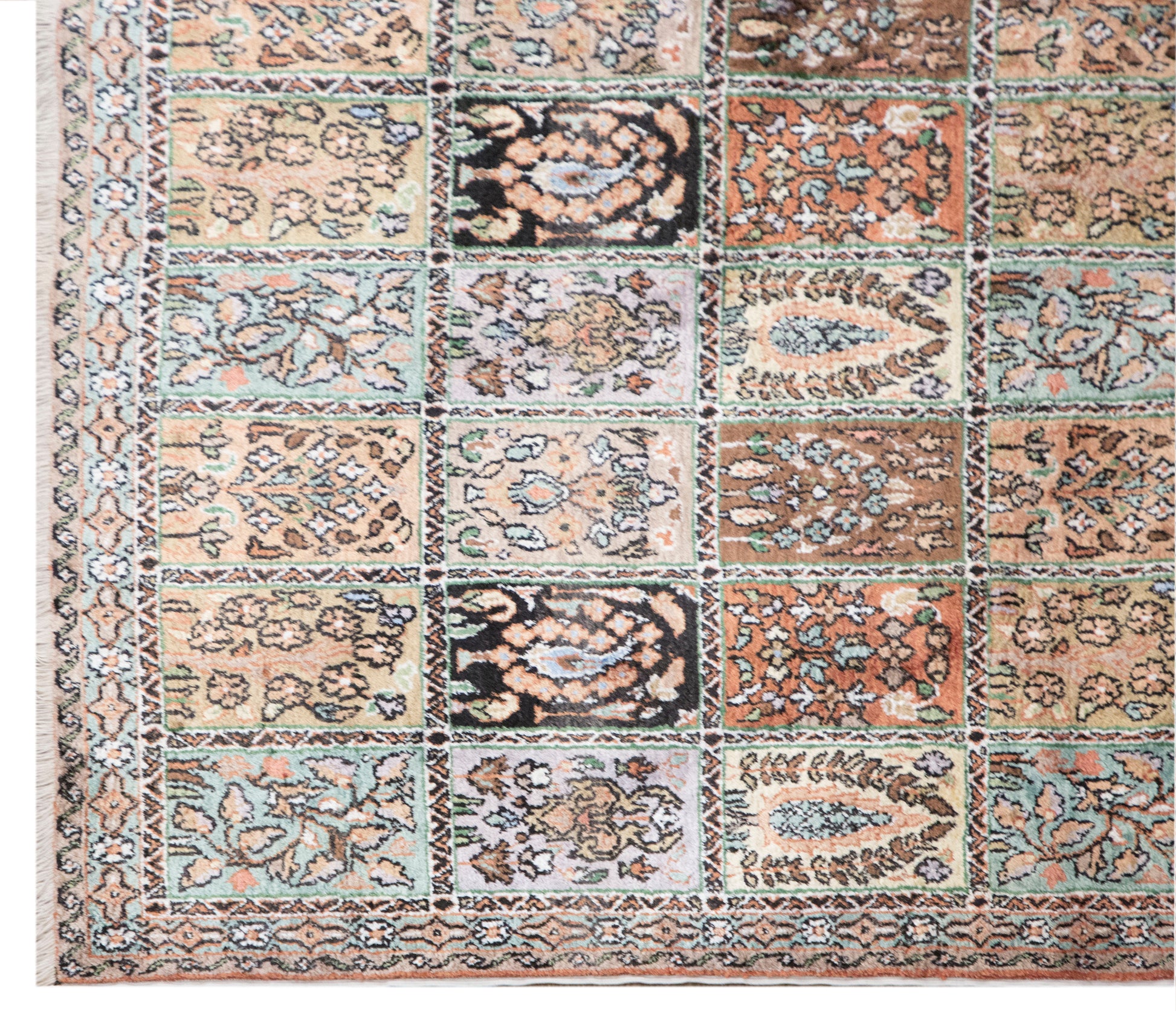 Authentic Artificial Silk Cotton and Silk Combination Flosh Rug, 150x263 cm (4.9x8.6 ft)