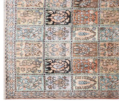 Authentic Artificial Silk Cotton and Silk Combination Flosh Rug, 150x263 cm (4.9x8.6 ft)
