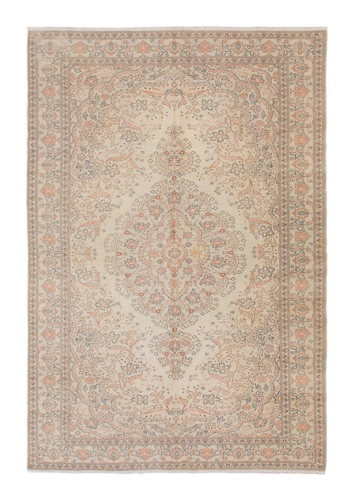 Authentic Vintage Anatolian Handwoven Wool Rug – 197x288 – 1960s