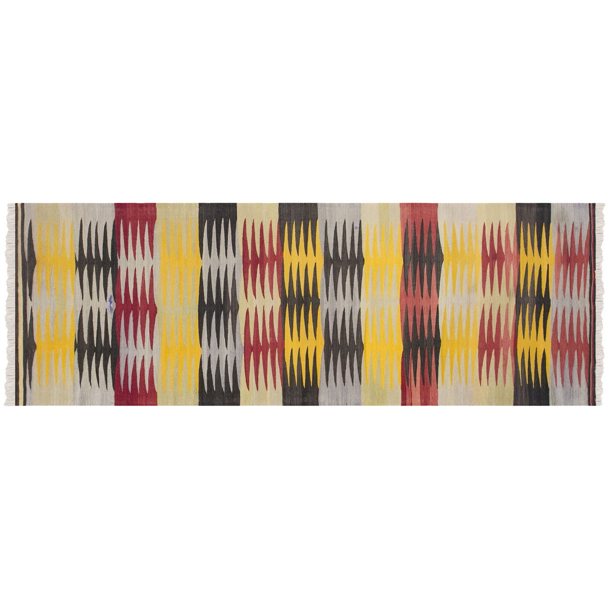 Bodrum tribal kilim, 2.11 x 10.9 ft kilim, 89 x 330 cm