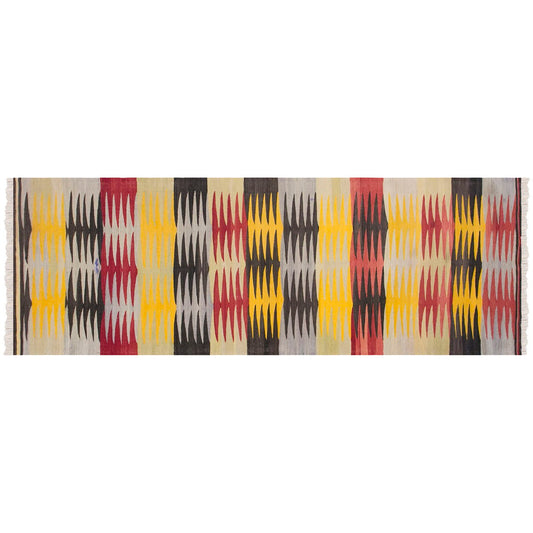 Bodrum tribal kilim, 2.11 x 10.9 ft kilim, 89 x 330 cm