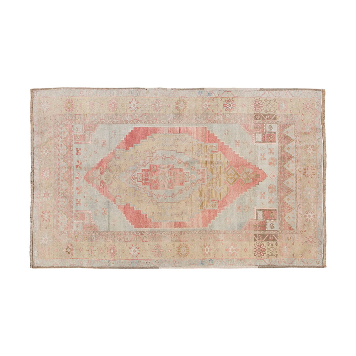 Bohemian Anatolian Carpet 60+ Years Old, Vintage Rrug, 4'11" x 7'3" feet (150 x 222 cm)