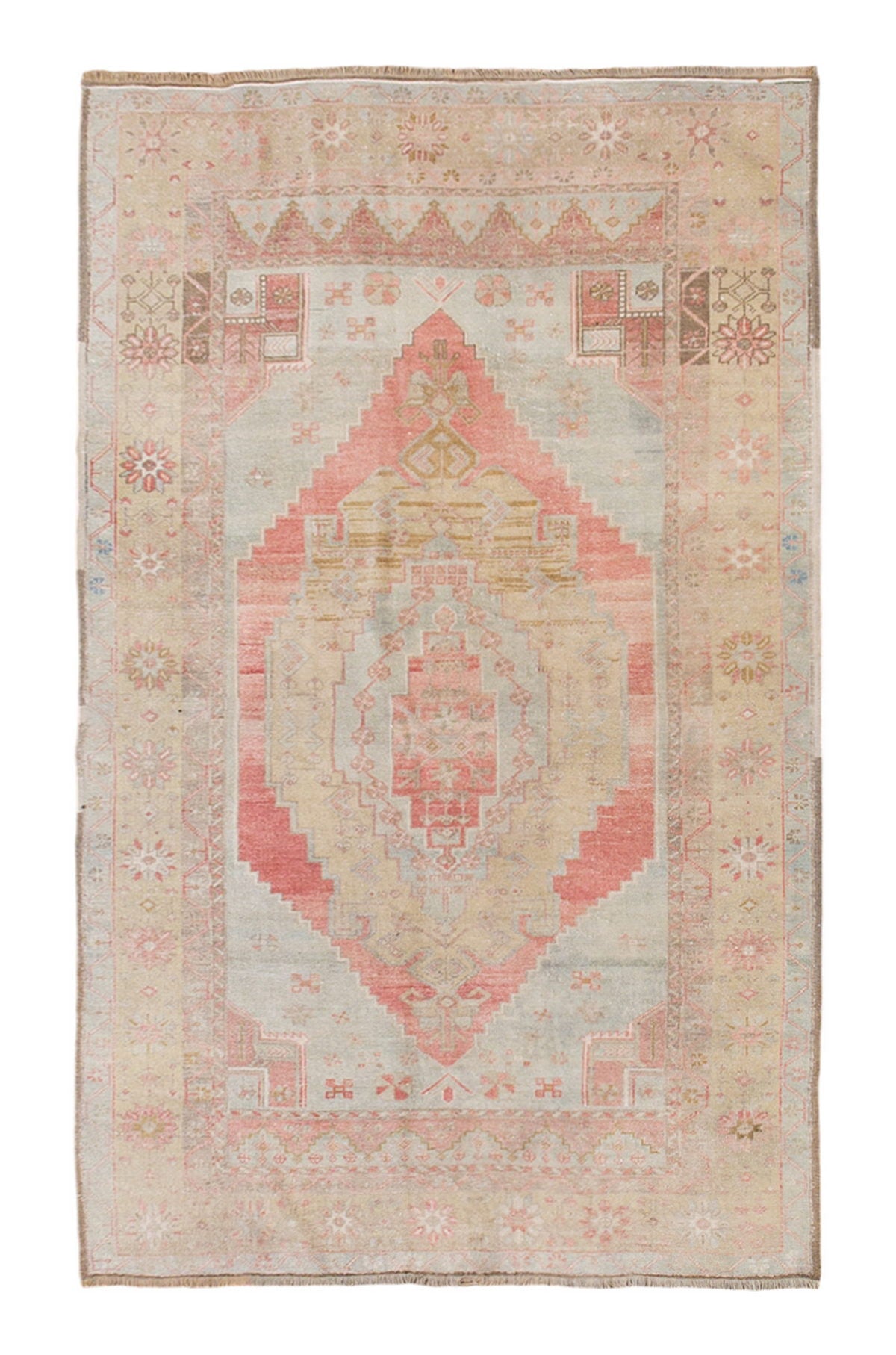 Bohemian Anatolian Carpet 60+ Years Old, Vintage Rrug, 4'11" x 7'3" feet (150 x 222 cm)
