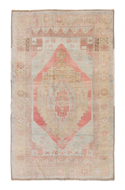 Bohemian Anatolian Carpet 60+ Years Old, Vintage Rrug, 4'11" x 7'3" feet (150 x 222 cm)
