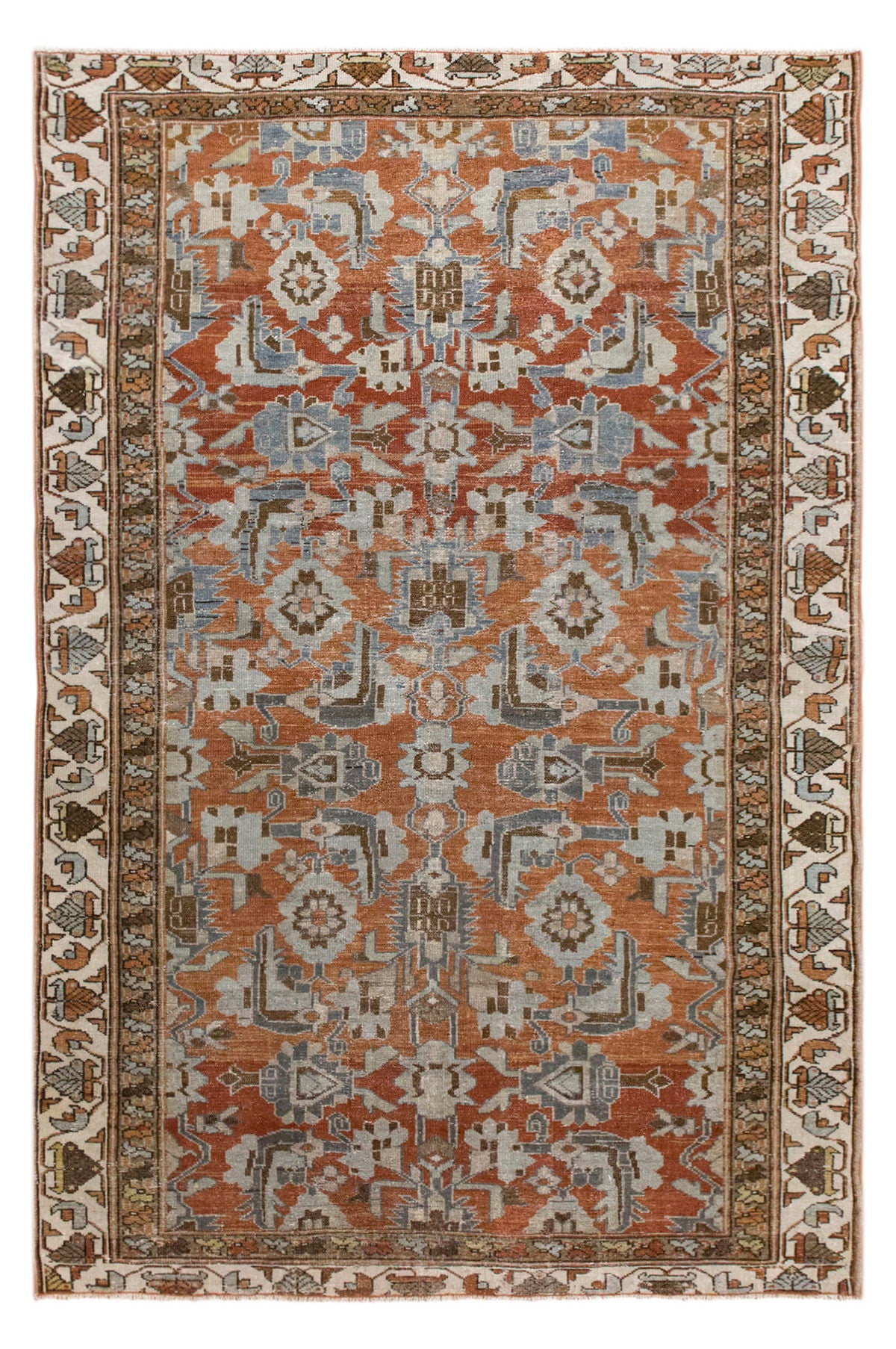 Vintage Bohemian Wool Area Rug,  118x185 cm / 3'10" x 6'1" feet