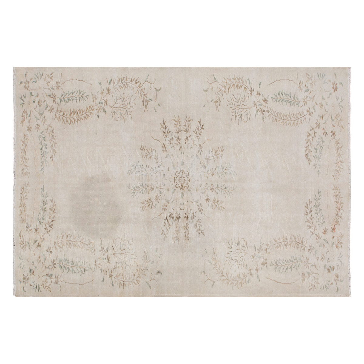 Boho Vintage Wool Rug 6'0" x 10'2" | Handwoven Turkish Carpet with Rustic Anatolian Motifs