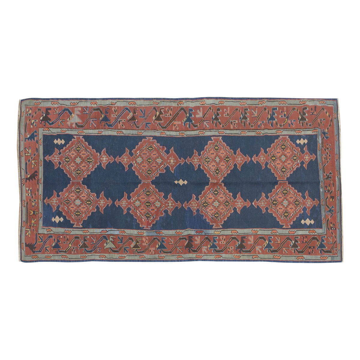 Caucasian Avar Kilim, 145 x 312 cm / 4'9 x 10'3 feet