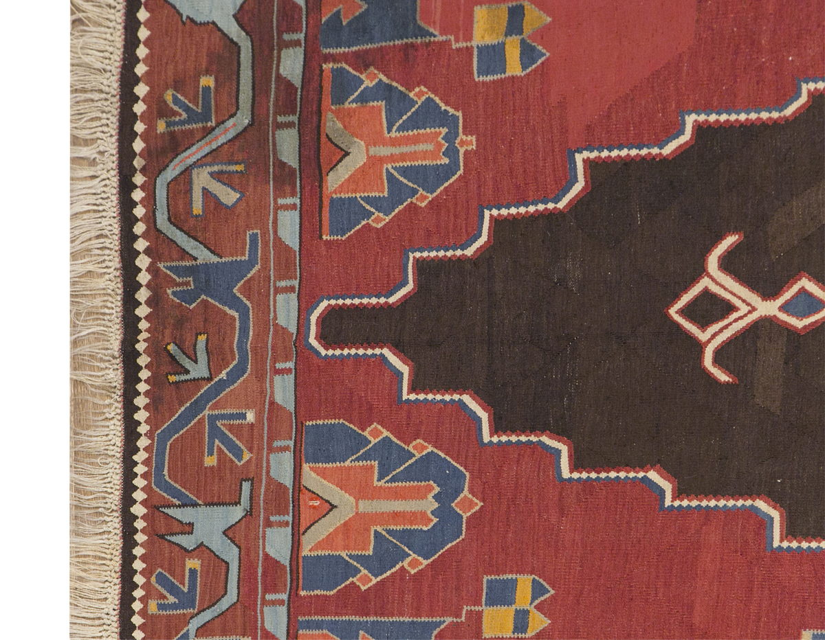 Caucasian Azerbaijan Kilim, 160 x 310 cm / 5'3 x 10'2 feet