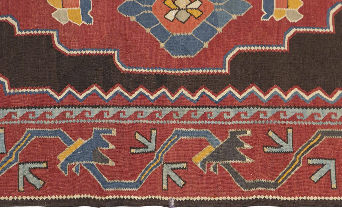 Caucasian Azerbaijan Kilim, 160 x 310 cm / 5'3 x 10'2 feet