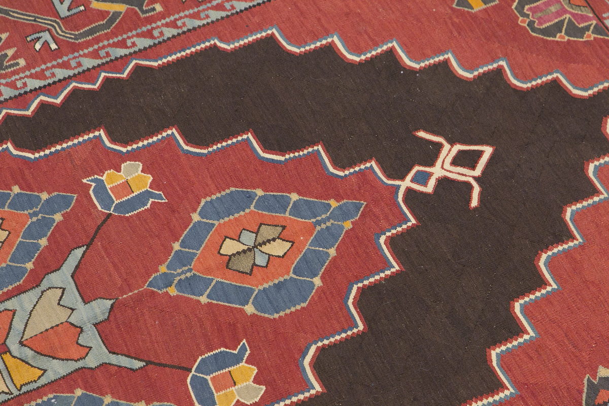 Caucasian Azerbaijan Kilim, 160 x 310 cm / 5'3 x 10'2 feet