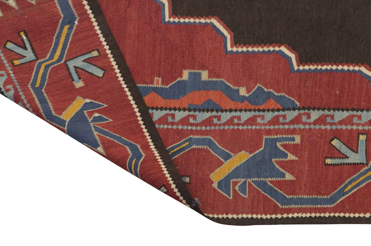 Caucasian Azerbaijan Kilim, 160 x 310 cm / 5'3 x 10'2 feet