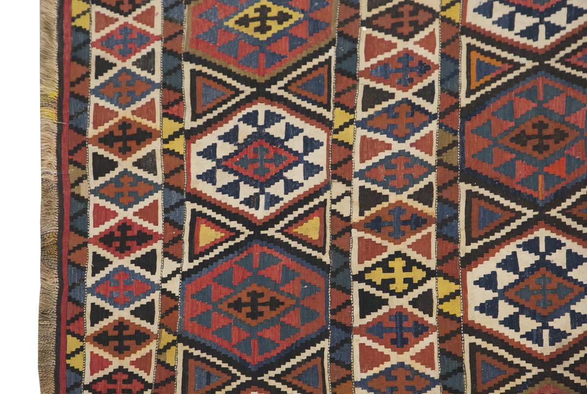 Caucasian Azerbaijan Kilim, 163 x 290 cm / 5'4 x 9'6 feet