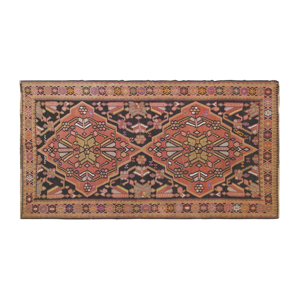 Caucasian Azerbaijan Kilim, 225 x 402 cm / 7'5 x 13'2 feet