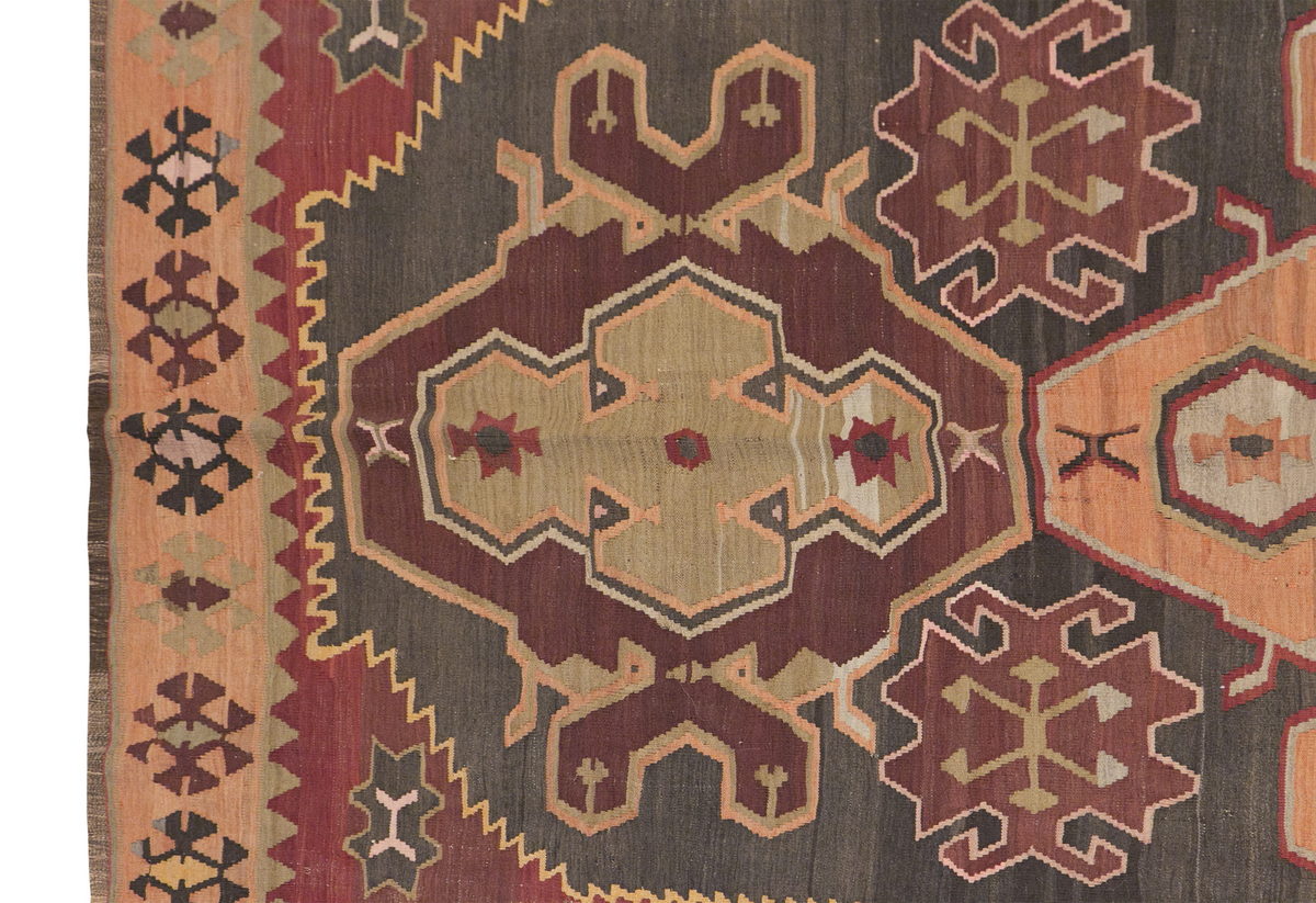 Caucasian Azerbaijan Runner Kilim, 170 x 375 cm / 5'7 x 12'4 feet