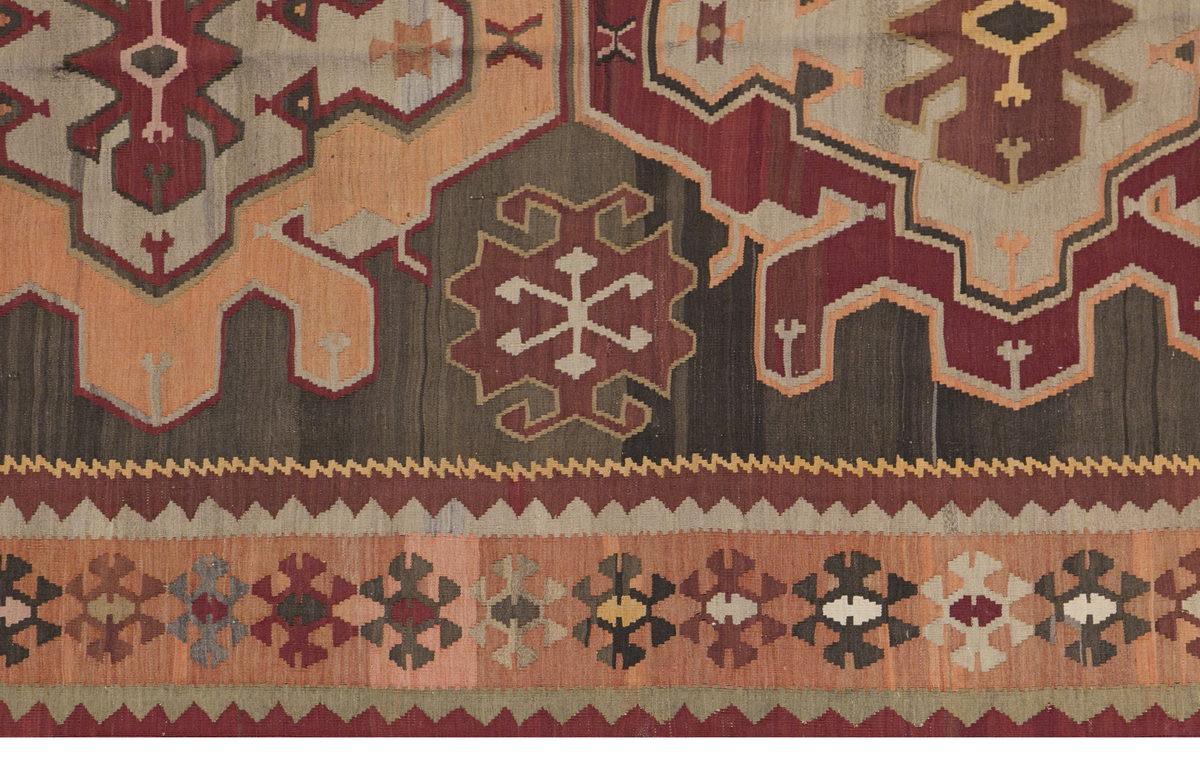 Caucasian Azerbaijan Runner Kilim, 170 x 375 cm / 5'7 x 12'4 feet