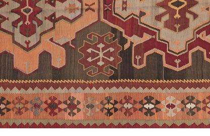 Caucasian Azerbaijan Runner Kilim, 170 x 375 cm / 5'7 x 12'4 feet