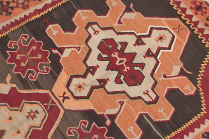 Caucasian Azerbaijan Runner Kilim, 170 x 375 cm / 5'7 x 12'4 feet