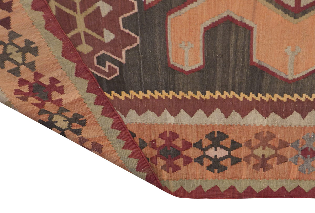 Caucasian Azerbaijan Runner Kilim, 170 x 375 cm / 5'7 x 12'4 feet