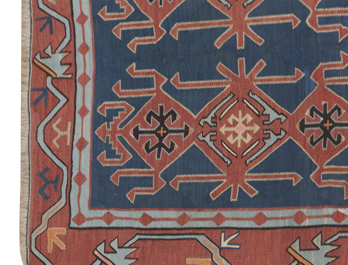 Caucasian Dağıstan Kilim, 142 x 300 cm / 4'8 x 10 feet