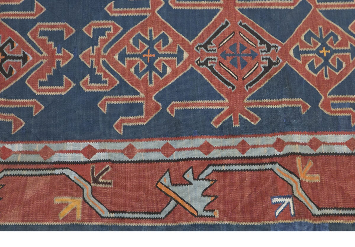 Caucasian Dağıstan Kilim, 142 x 300 cm / 4'8 x 10 feet