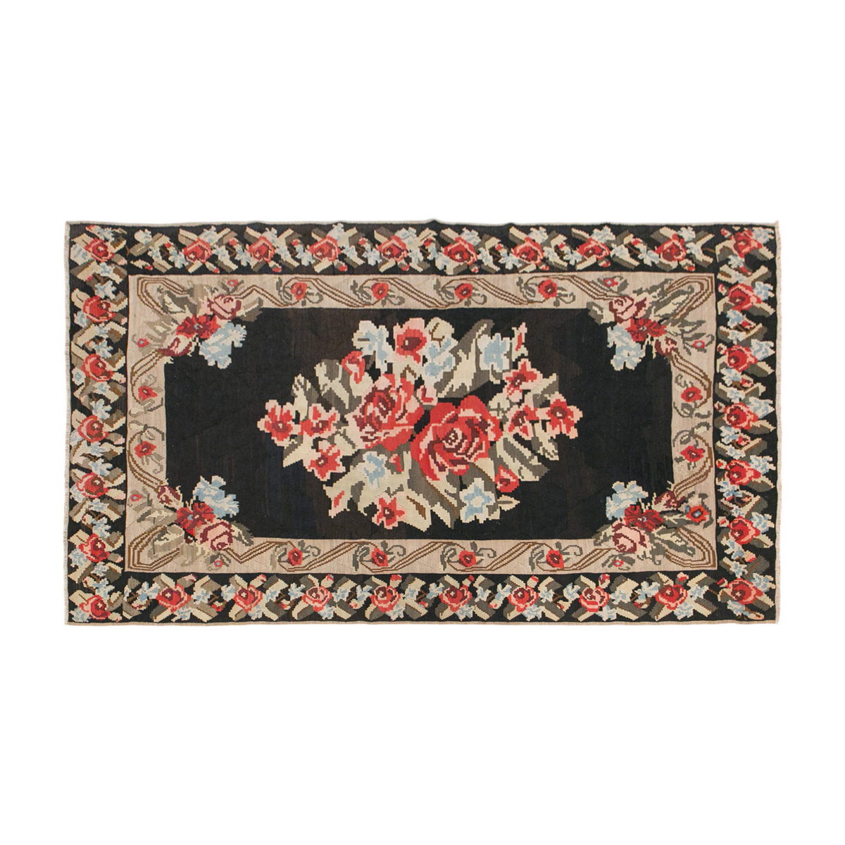 Caucasian Karabağ Kilim, 176 x 285 cm / 5'9 x 9'4 feet