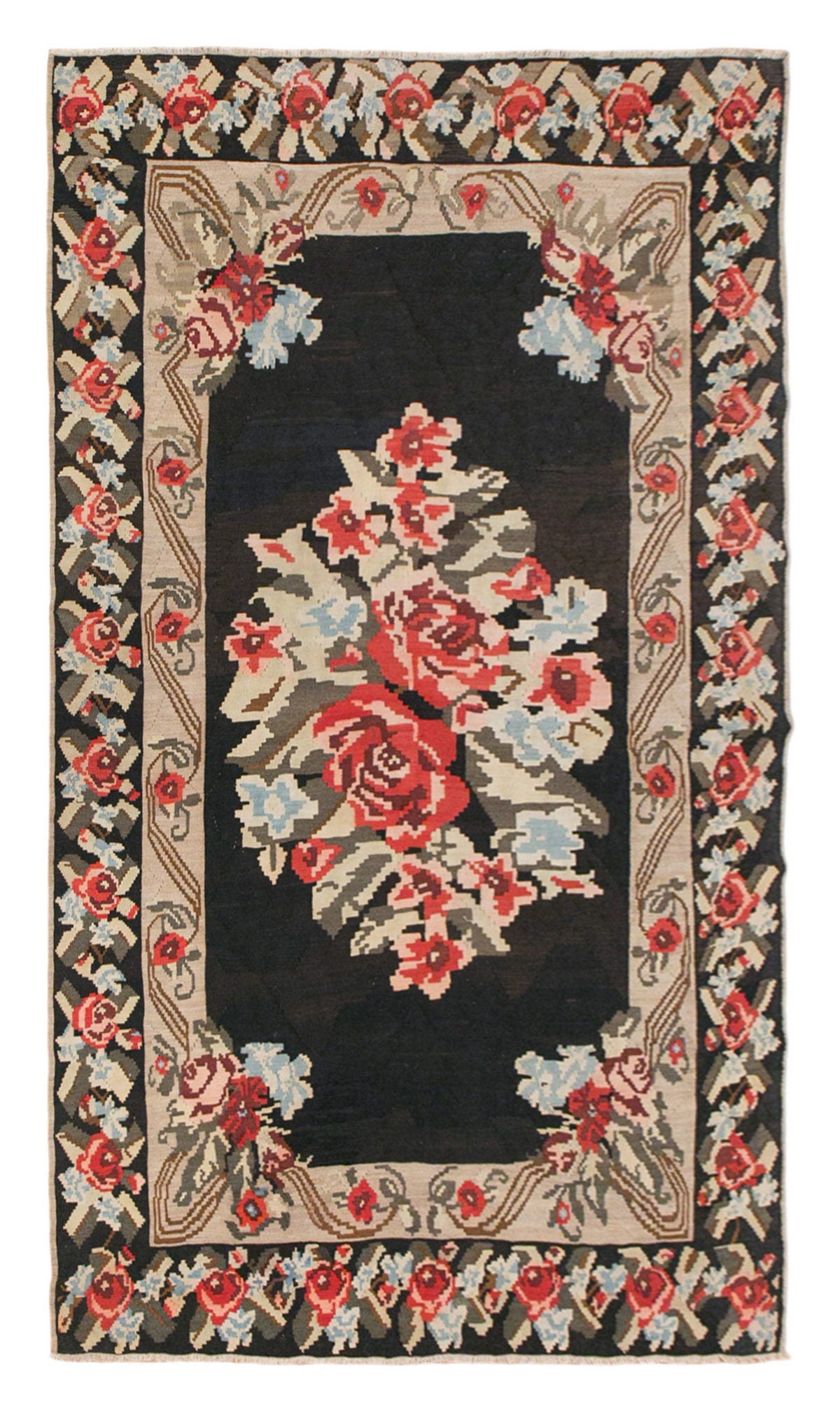Caucasian Karabağ Kilim, 176 x 285 cm / 5'9 x 9'4 feet