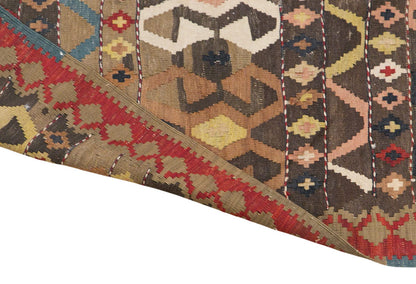 Caucasian Kilim, 90 Years Old, 149 x 235 cm / 4'11 x 7'9 feet