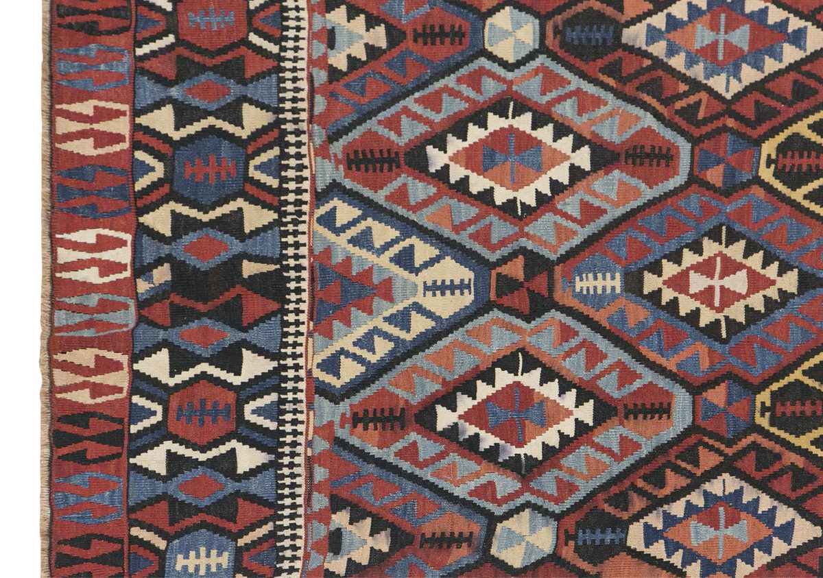 Caucasian Kilim Rug, 197 x 320 cm / 6'6 x 10'6 feet