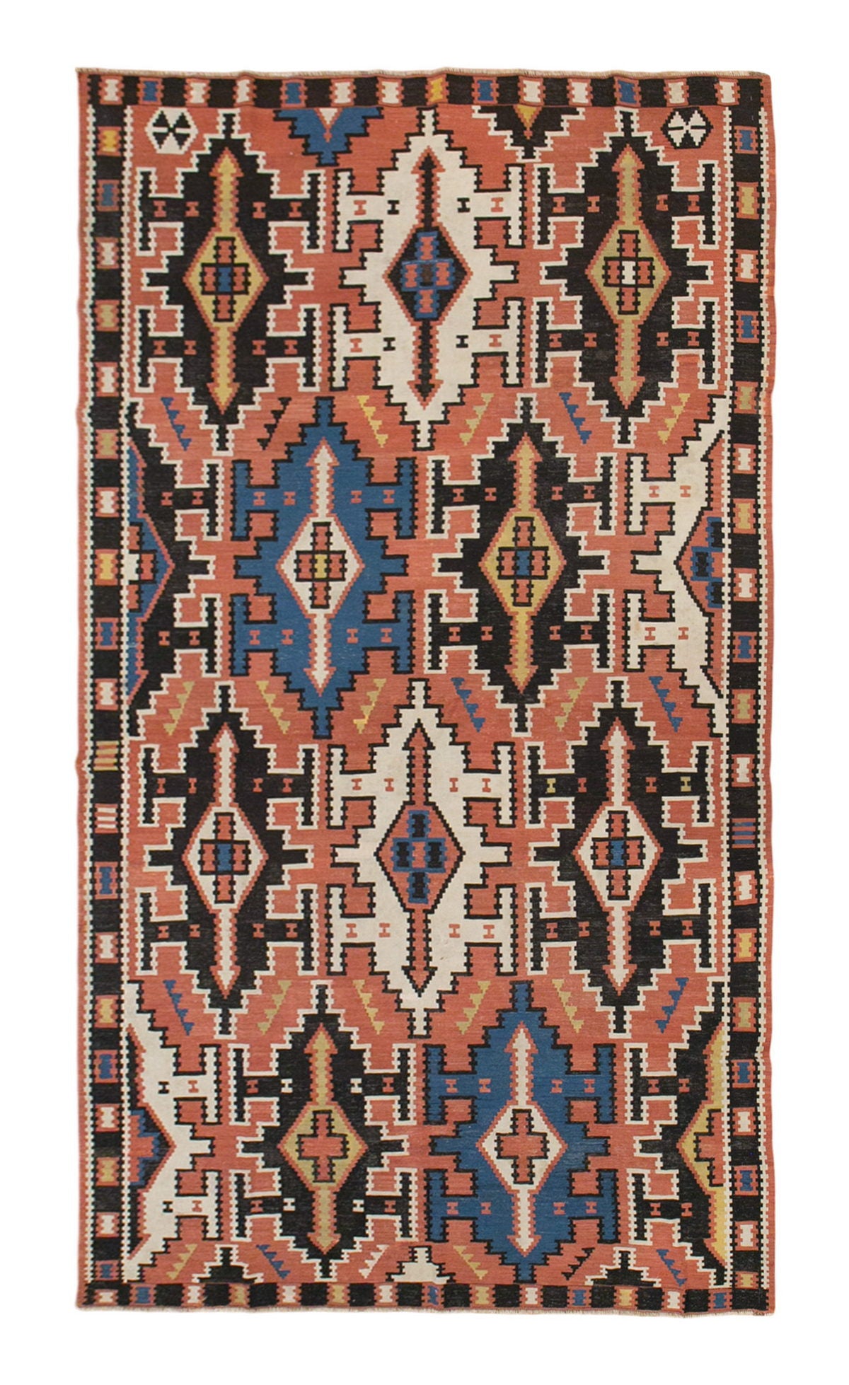 Caucasian Kuba Kilim, 80 Years Old, 181 x 318 cm / 5'11 x 10'5 feet