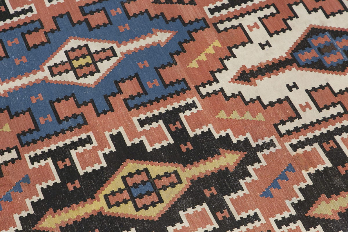 Caucasian Kuba Kilim, 80 Years Old, 181 x 318 cm / 5'11 x 10'5 feet