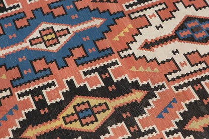 Caucasian Kuba Kilim, 80 Years Old, 181 x 318 cm / 5'11 x 10'5 feet