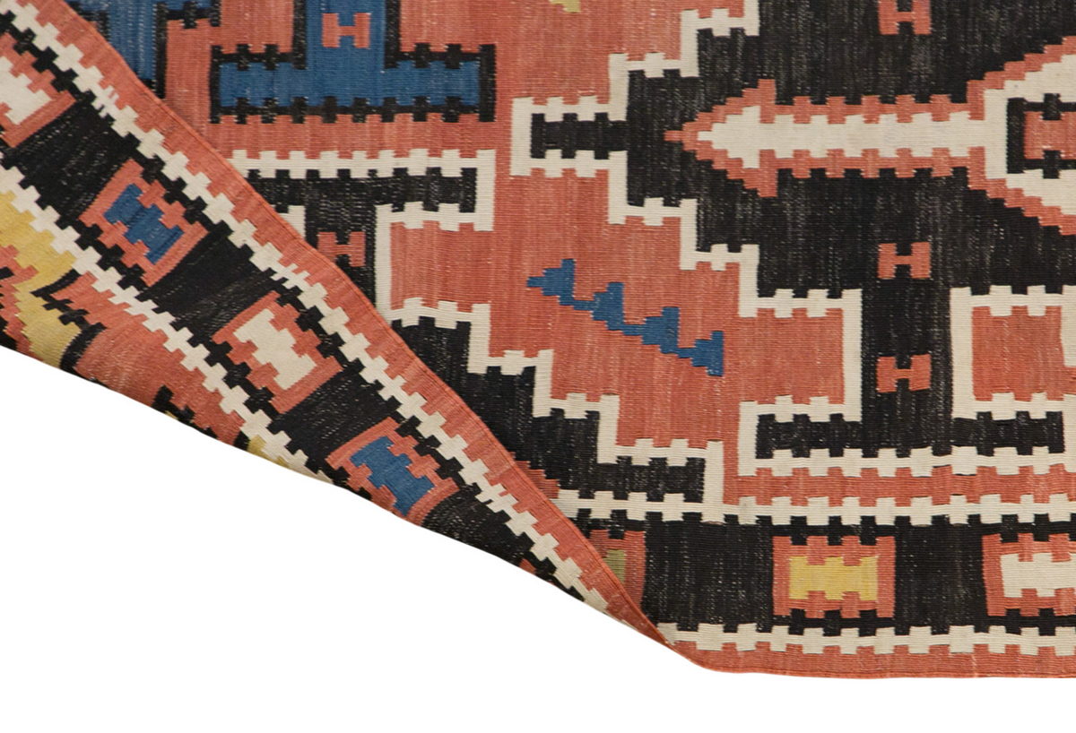 Caucasian Kuba Kilim, 80 Years Old, 181 x 318 cm / 5'11 x 10'5 feet