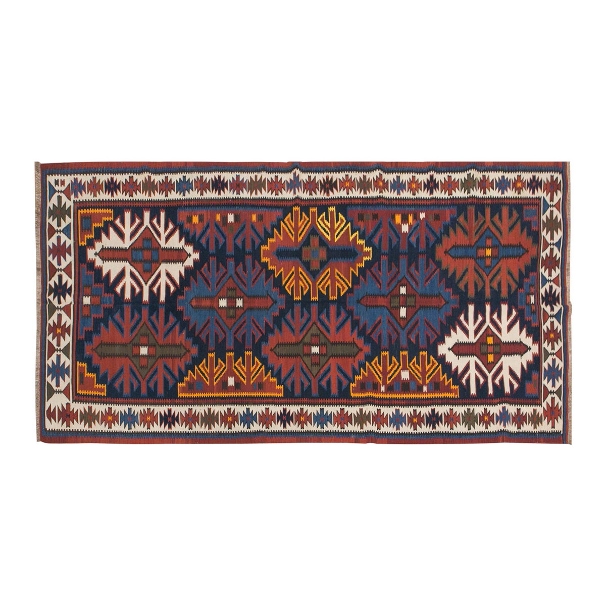 Caucasian Kuba Kilim Rug, 147 x 305 cm / 5 x 10 feet