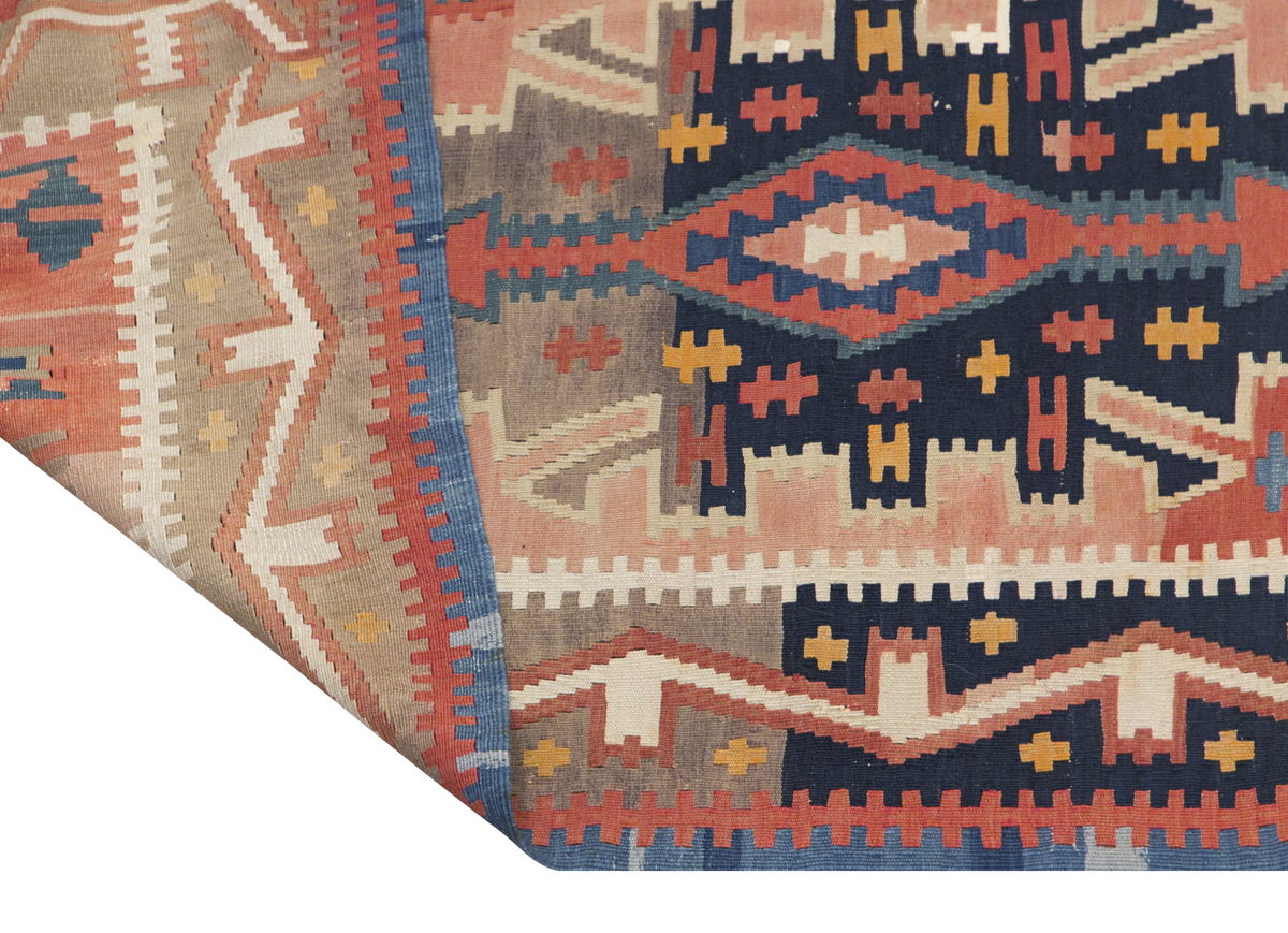 Caucasian Kuba Runner Kilim, 148 x 340 cm / 5 x 12'2 feet