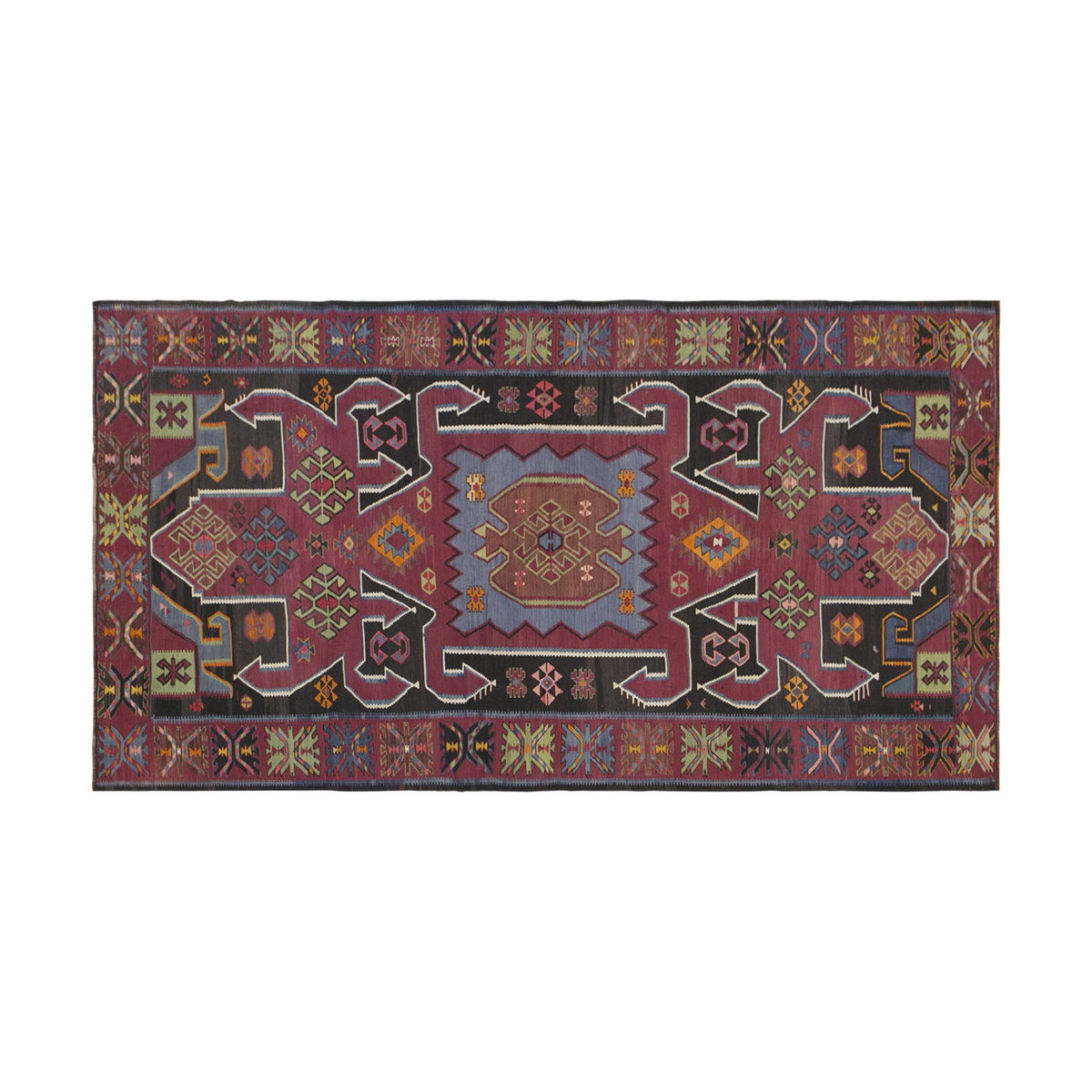 Caucasian Şahnazar Tribe Kilim, 184 x 320 cm / 6 x 10'6 feet