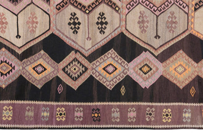 Caucasian tribal kilim, 10x11 ft kilim, 317x350 cm