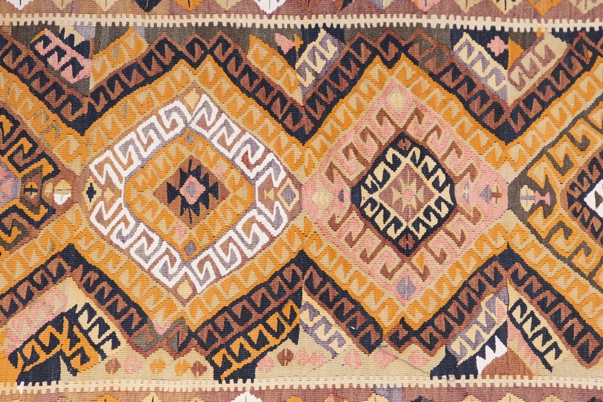 Caucasian tribal kilim, 3.7 x 23.6 ft kilim, 110 x 718 cm