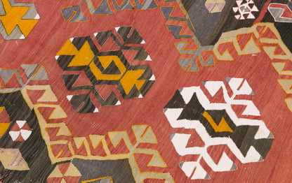 Central anatolian kilim, 3.9 x 11 ft kilim, 115 x 336 cm