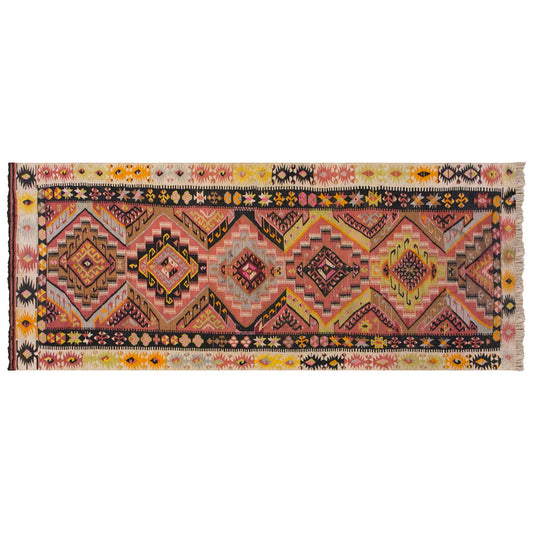 Colorful Kayseri Tribal Hallway Rug, 3.9 x 11.5 ft, 116 x 349 cm