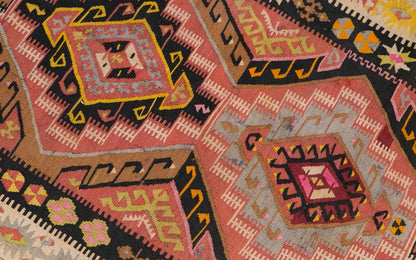 Colorful Kayseri Tribal Hallway Rug, 3.9 x 11.5 ft, 116 x 349 cm