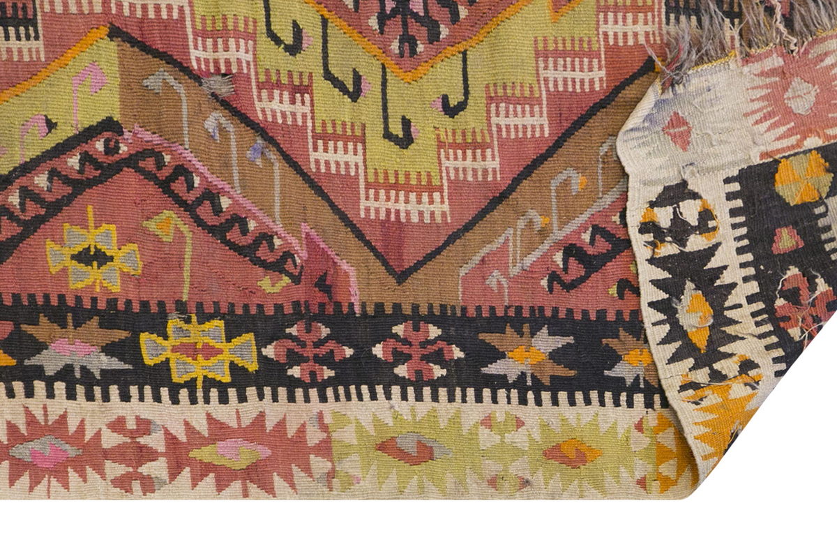 Colorful Kayseri Tribal Hallway Rug, 3.9 x 11.5 ft, 116 x 349 cm