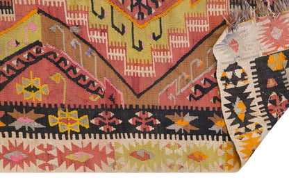 Colorful Kayseri Tribal Hallway Rug, 3.9 x 11.5 ft, 116 x 349 cm