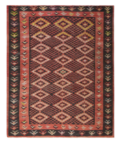 Diamond tribal kilim, 10 x 11 ft kilim, 294 x 342 cm kilim